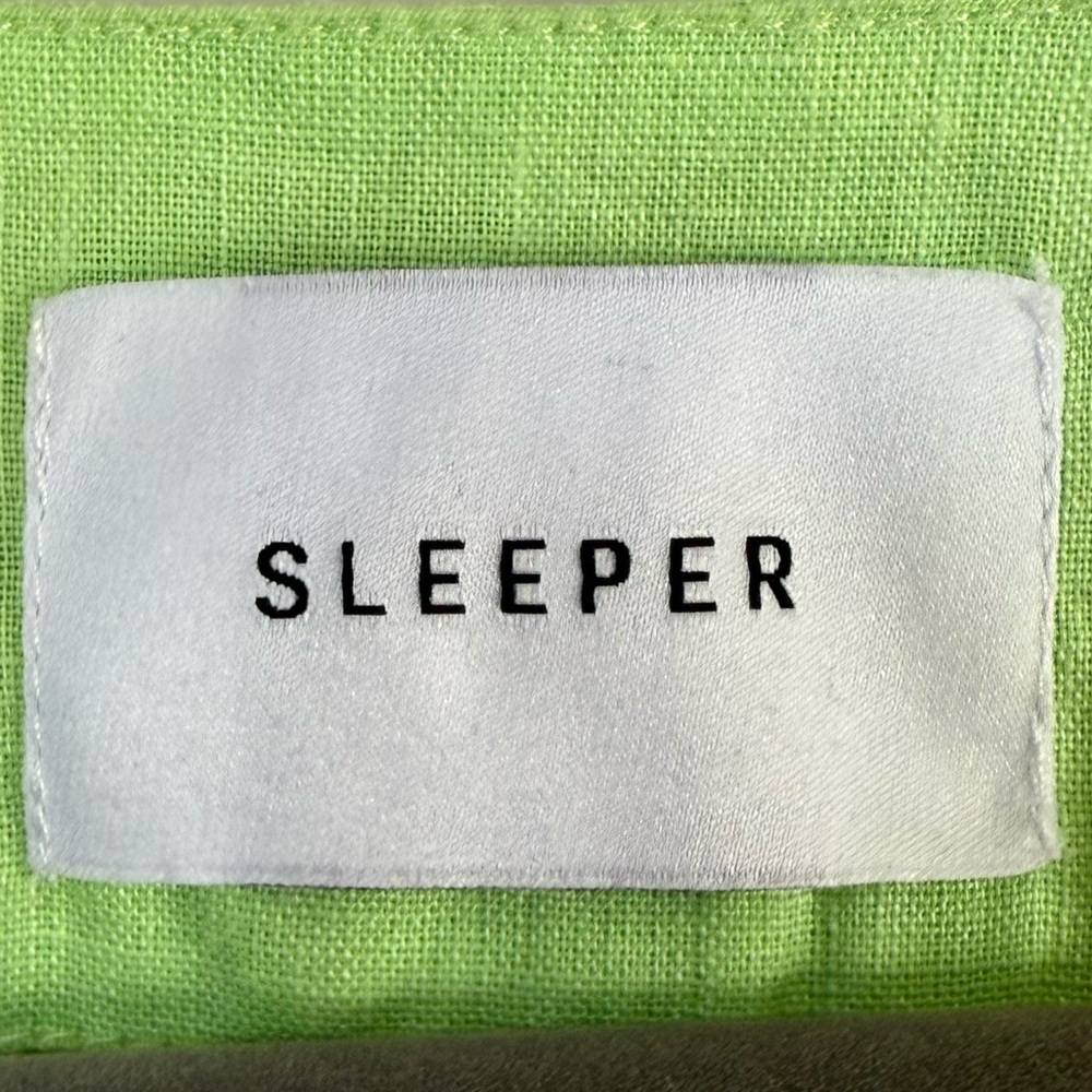 SLEEPER Brigitte Midi Linen Dress Lime - Picture 6 of 10